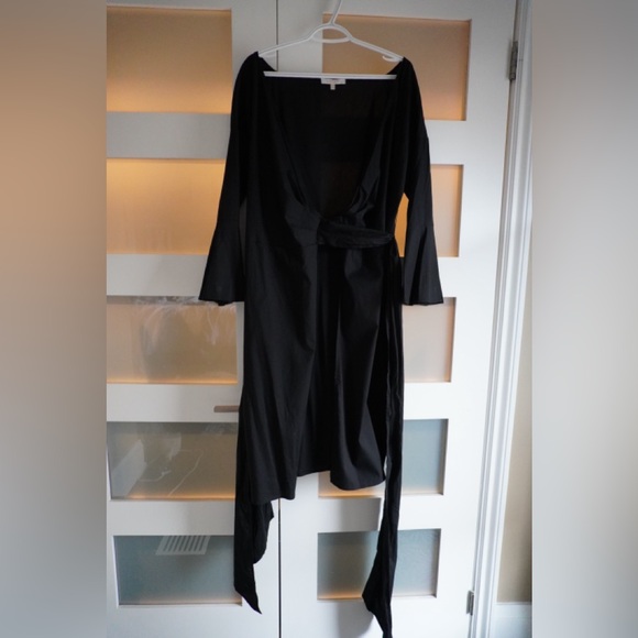 WAYF Black Wrap Dress - Picture 8 of 8